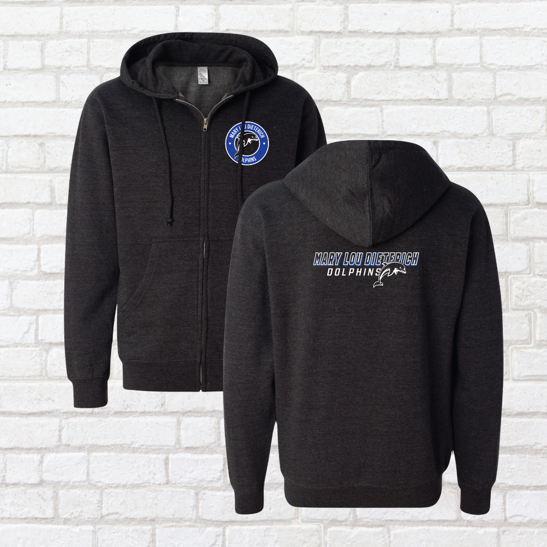 Athletic Dolphins Zip Up Hoodie