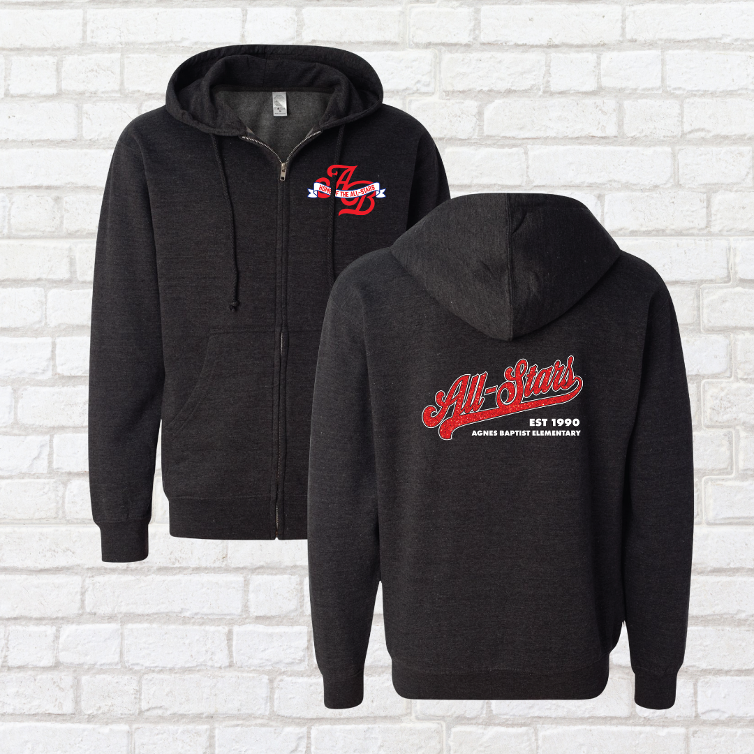 Classic AB Glitter Zip Up Hoodie