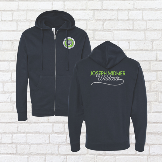 Glitter Script Zip Up Hoodie